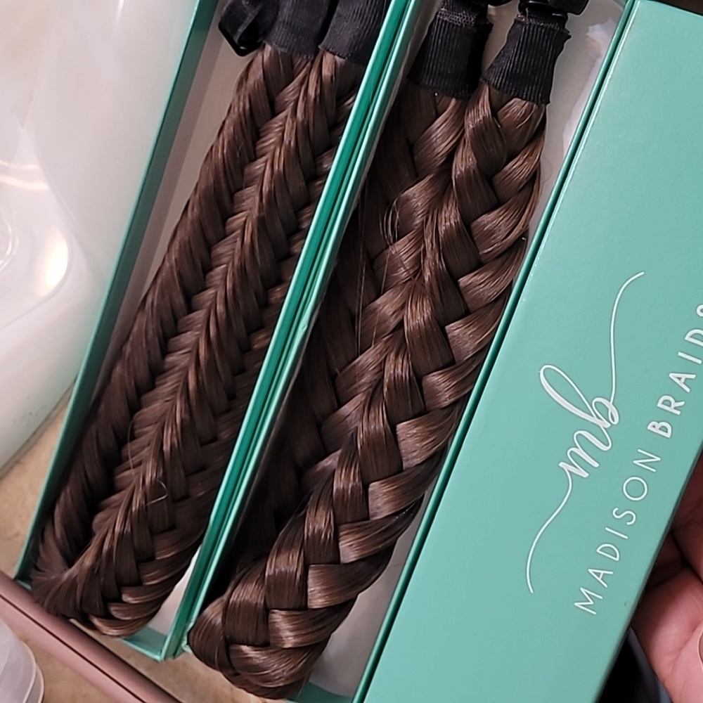 2 EUC Madison Braids headbands. Brunette